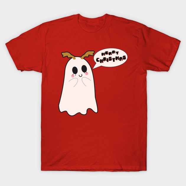 Cute Christmas Ghost T-Shirt by rachelaranha